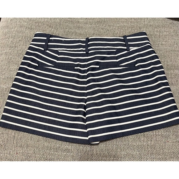 LOFT SPRING Striped Shorts Navy White Flat Front Women's Size 2 Casual Summer - Picture 2 of 7